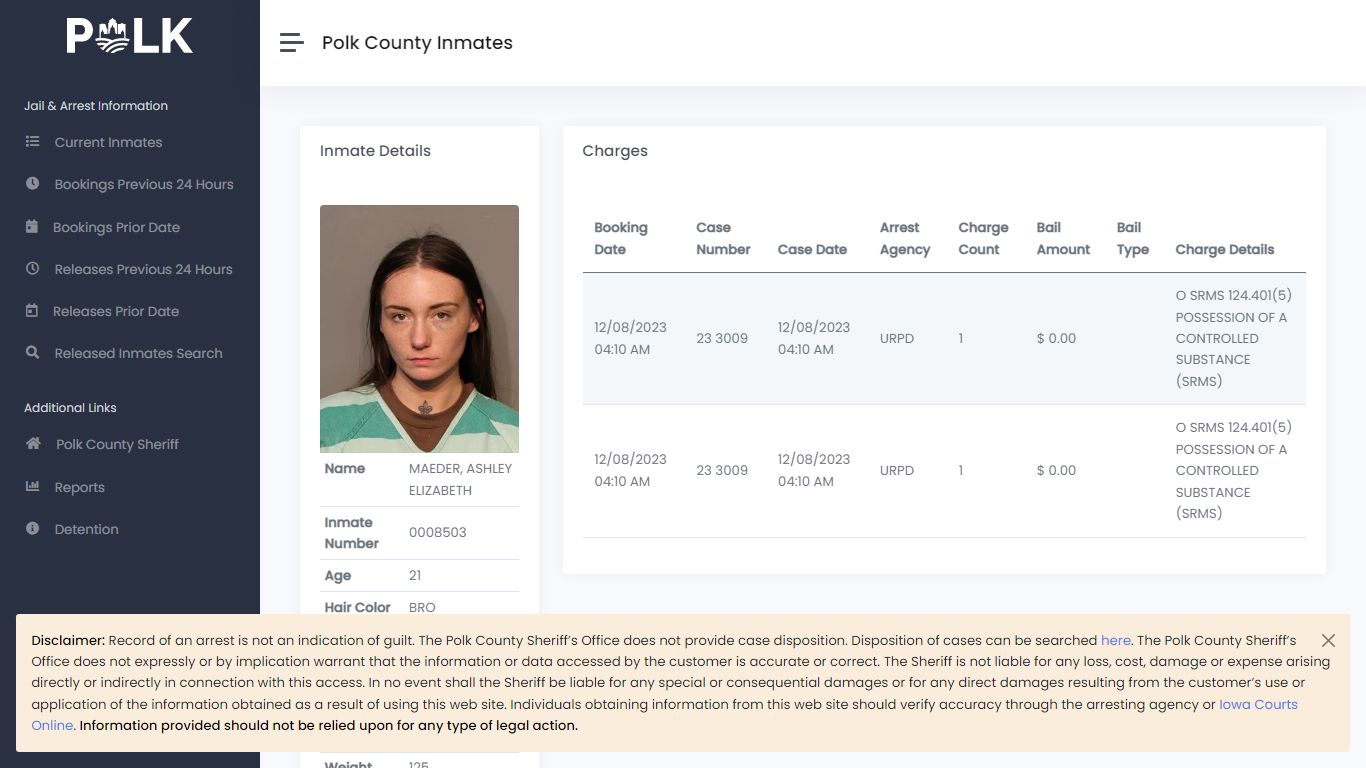 Inmate Details - Polk Inmates