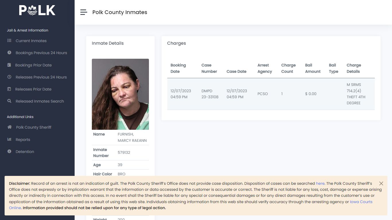 Inmate Details - Polk Inmates